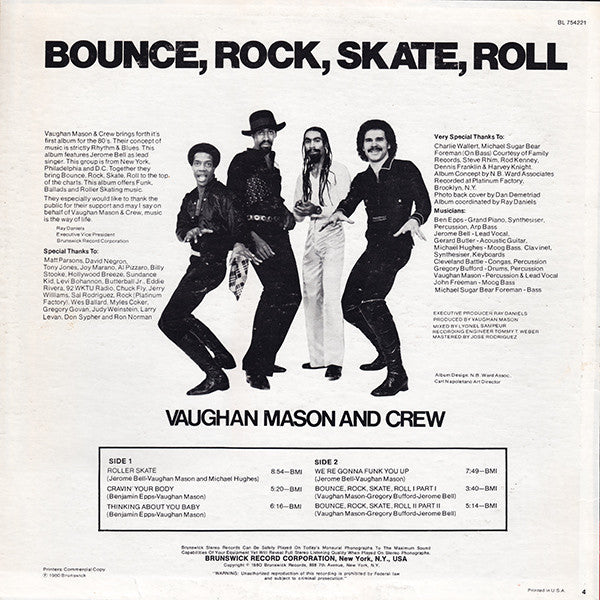 Vaughan Mason & Crew - Bounce, Rock, Skate, Roll - 1980