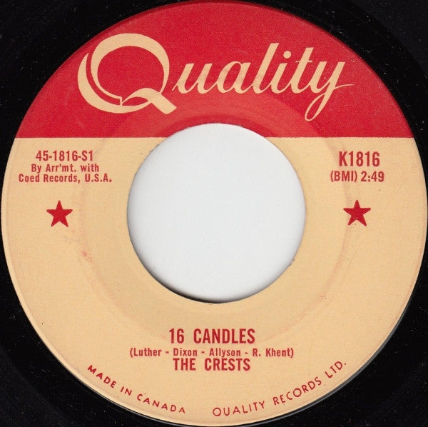 The Crests - 16 Candles / Beside You