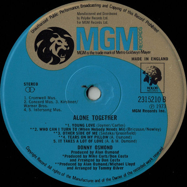 Donny Osmond - Alone Together