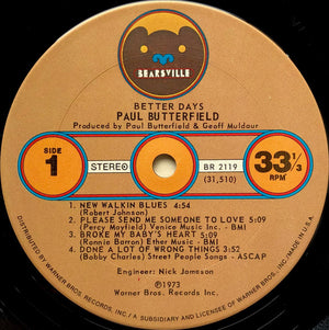 Paul Butterfield - Better Days - 1973