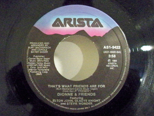 Dionne & Friends,Elton John,Gladys Knight,Stevie Wonder - Featuring ,  And  That's What Friends Are For Vinyl Record