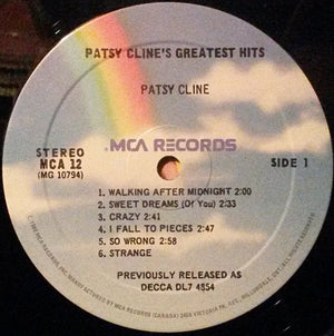Patsy Cline - Greatest Hits - 1980
