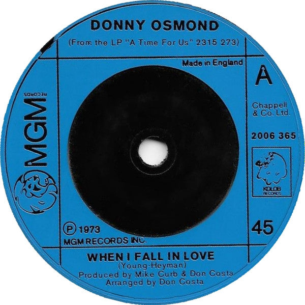 Donny Osmond - When I Fall In Love