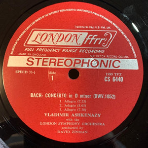 Johann Sebastian Bach / Frédéric Chopin - Vladimir Ashkenazy, David Zinman, London Symphony Orchestra - Concerto In D Minor / Concerto No. 2 In F Minor - 1965