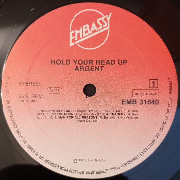 Argent - Hold Your Head Up - 1978