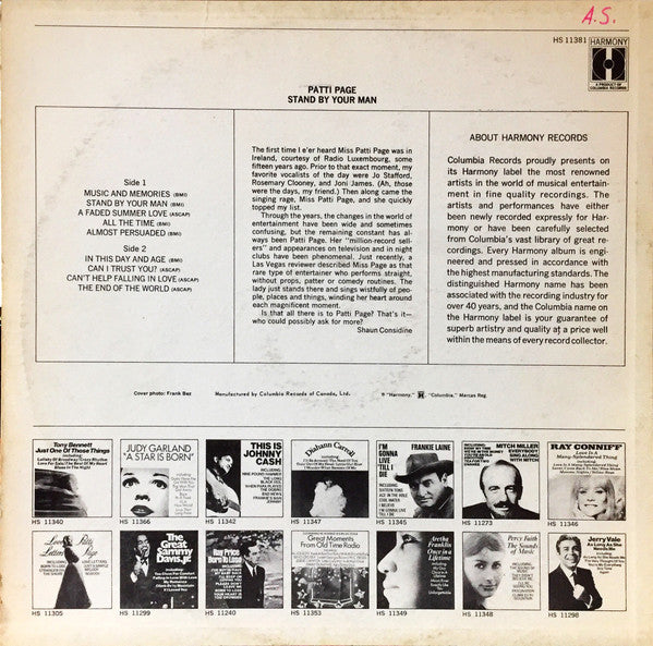 Patti Page - Stand By Your Man