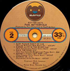 Paul Butterfield - Better Days - 1973