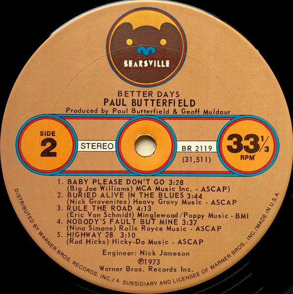 Paul Butterfield - Better Days - 1973