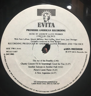 Andrew Lloyd Webber And Tim Rice - Evita: Premiere American Recording - 1979