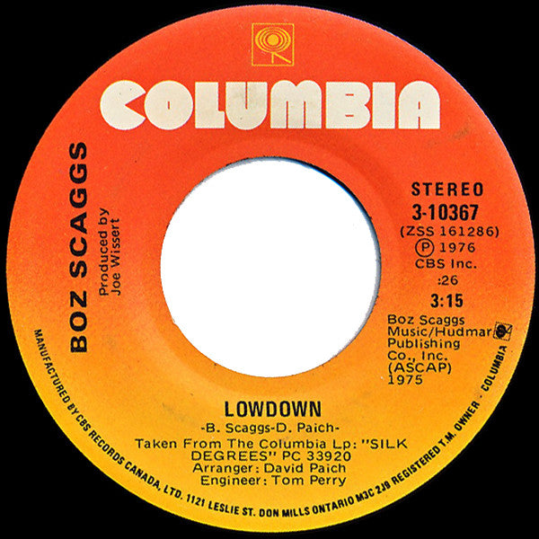 Boz Scaggs - Lowdown / Harbor Lights - 1976