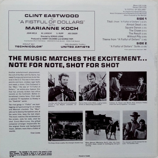Ennio Morricone - A Fistful Of Dollars (An Original Soundtrack Recording) - 1967
