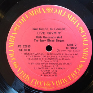 Paul Simon With Urubamba And Jessy Dixon Singers, The - Live Rhymin' - 1974