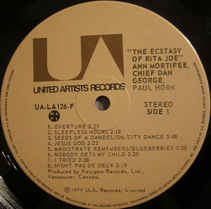 Chief Dan George, Ann Mortifee, Paul Horn - The Ecstasy Of Rita Joe - 1973