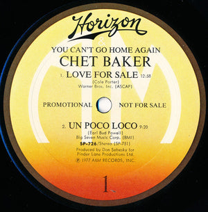 Chet Baker - You Can't Go Home Again - 1977