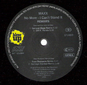 Maxx - No More (I Can't Stand It) (Remixes)