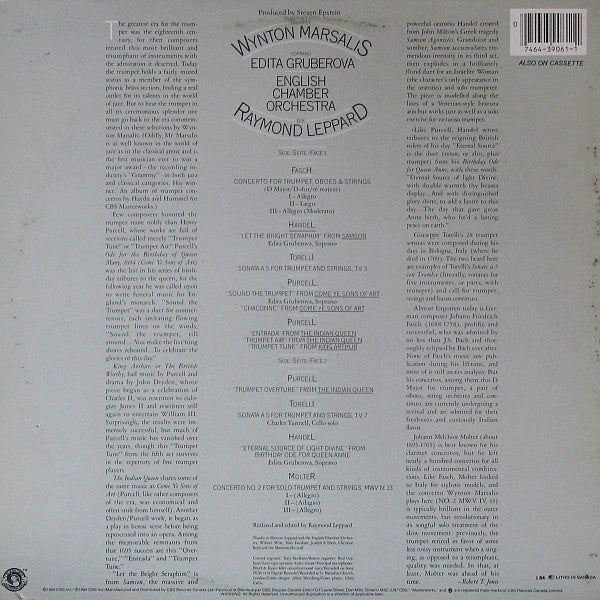 Wynton Marsalis - Wynton Marsalis Plays Handel, Purcell, Torelli, Fasch, Molter