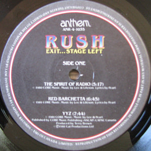 Rush - Exit...Stage Left - 1981