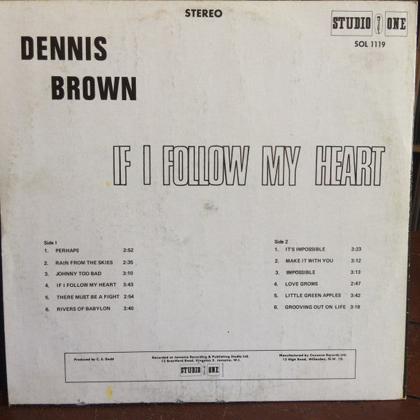 Dennis Brown - If I Follow My Heart