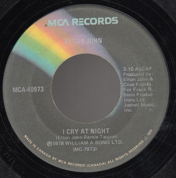 Elton John - Part-Time Love / I Cry At Night - 1978