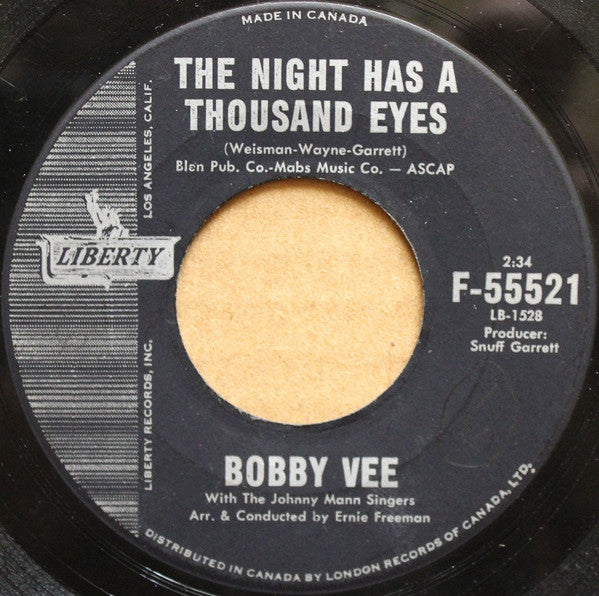 Bobby Vee - The Night Has A Thousand Eyes / Anonymous Phone Call