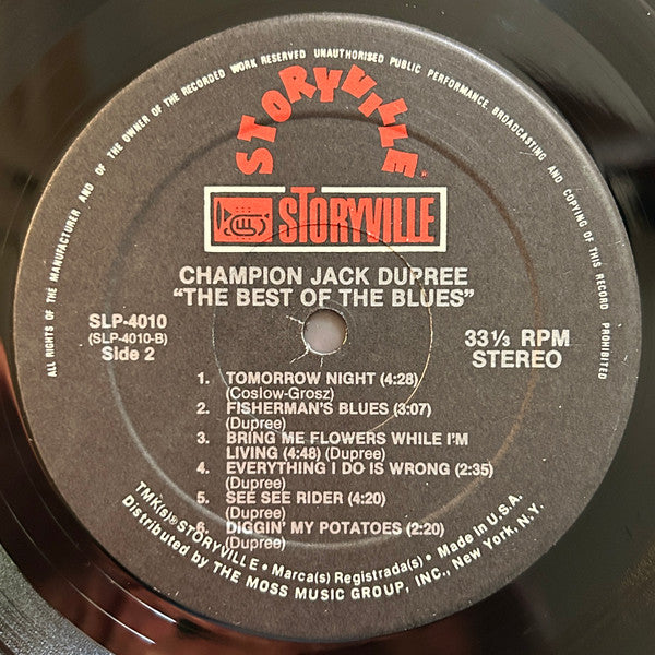 Champion Jack Dupree - The Best Of The Blues Vinyl Record