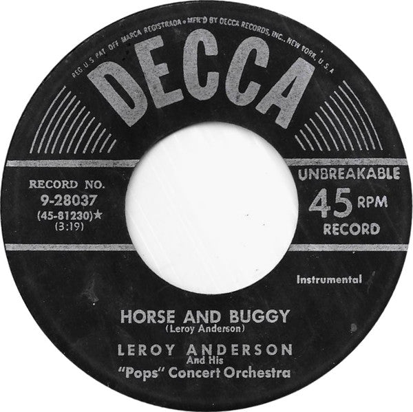 Leroy Anderson And His "Pops" Concert Orchestra - The Penny-Whistle Song / Horse And Buggy - 1952