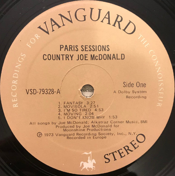 Country Joe McDonald - Paris Sessions Vinyl Record