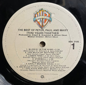 Peter, Paul & Mary - The Best Of Peter, Paul And Mary / (Ten) Years Together