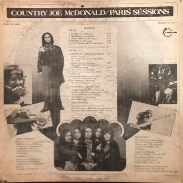 Country Joe McDonald - Paris Sessions Vinyl Record