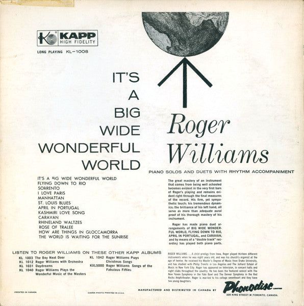 Roger Williams (2) - It's A Big Wide Wonderful World