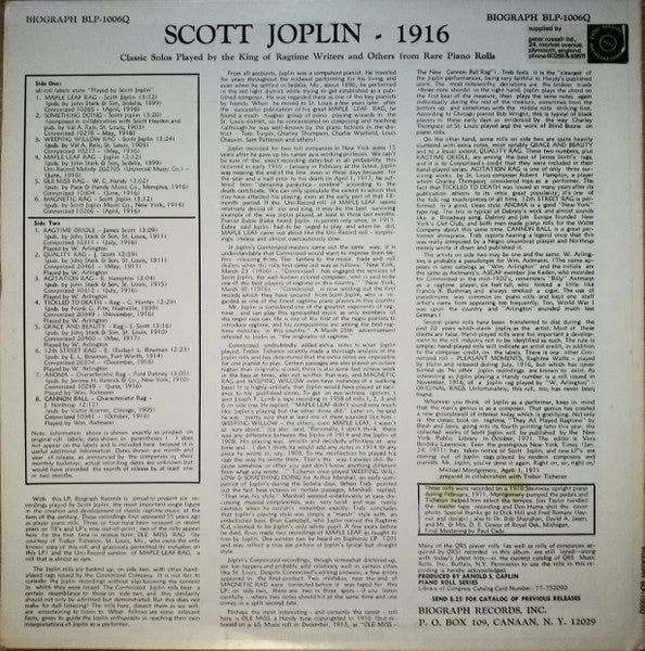 Scott Joplin - 1916