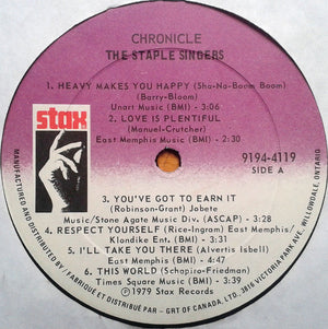 Staple Singers, The - Chronicle (Their Greatest Stax Hits) - 1979