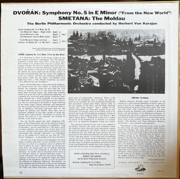 Antonín Dvořák / Bedřich Smetana - Herbert Von Karajan, Berliner Philharmoniker - New World Symphony / The Moldau -