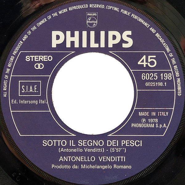 Antonello Venditti - Sotto Il Segno Dei Pesci