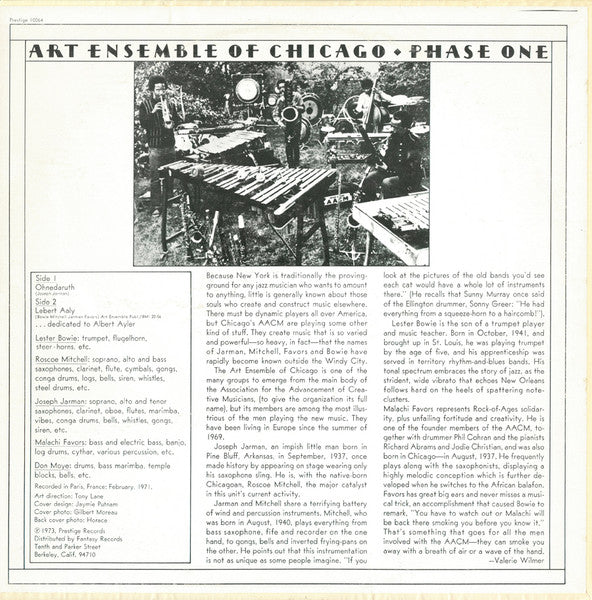 Art Ensemble Of Chicago, The - Phase One - 1973