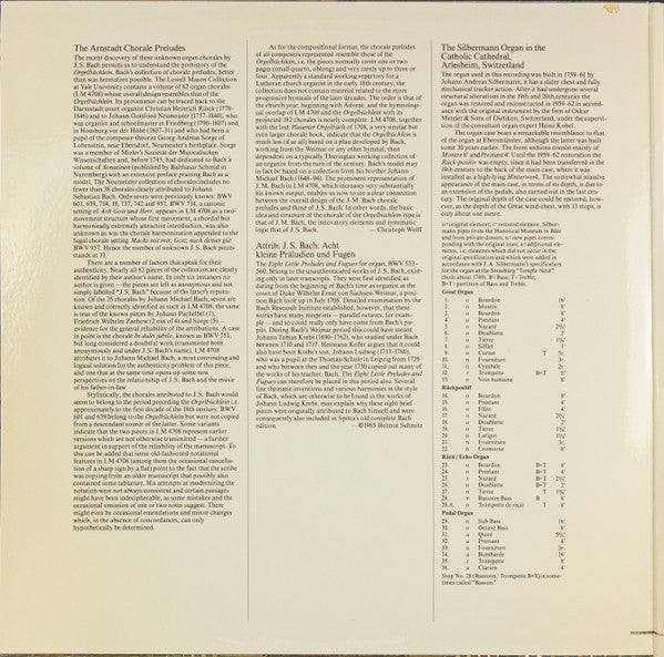 Johann Sebastian Bach - The Arnstadt Chorale Preludes (World Premier Recording Of The Authentic Yale Edition)