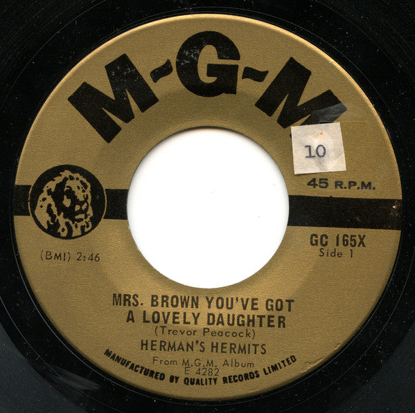 Herman's Hermits - Mrs. Brown You've Got A Lovely Daughter / Sea Cruise