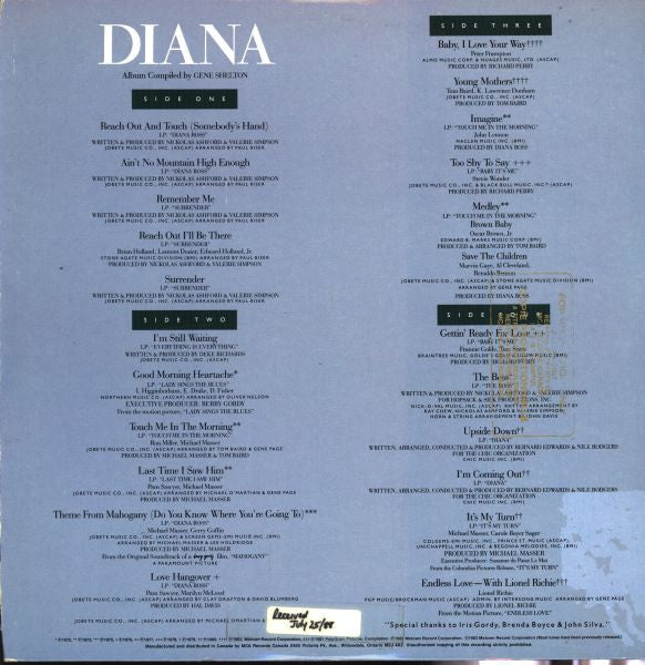 Diana Ross - Diana Ross Anthology - 1983