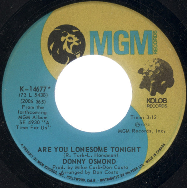 Donny Osmond - Are You Lonesome Tonight