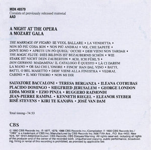 Wolfgang Amadeus Mozart - A Night At The Opera - A Mozart Gala (CD) - 1990