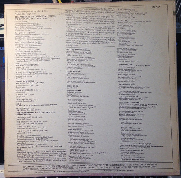 Joe Byrd And The Field Hippies - The American Metaphysical Circus