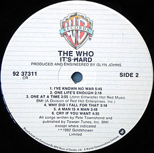 Who, The - It's Hard - 1982