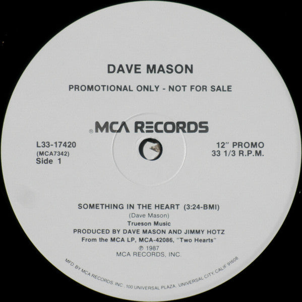 Dave Mason - Something In The Heart - 1987