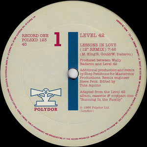 Level 42 - Lessons In Love (Shep Pettibone Remixes) - 1986