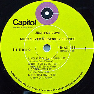 Quicksilver Messenger Service - Just For Love - 1970