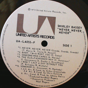 Shirley Bassey - Never Never Never - 1973