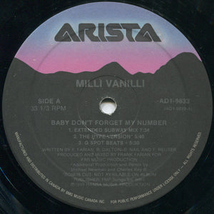 Milli Vanilli - Baby Don't Forget My Number - 1989