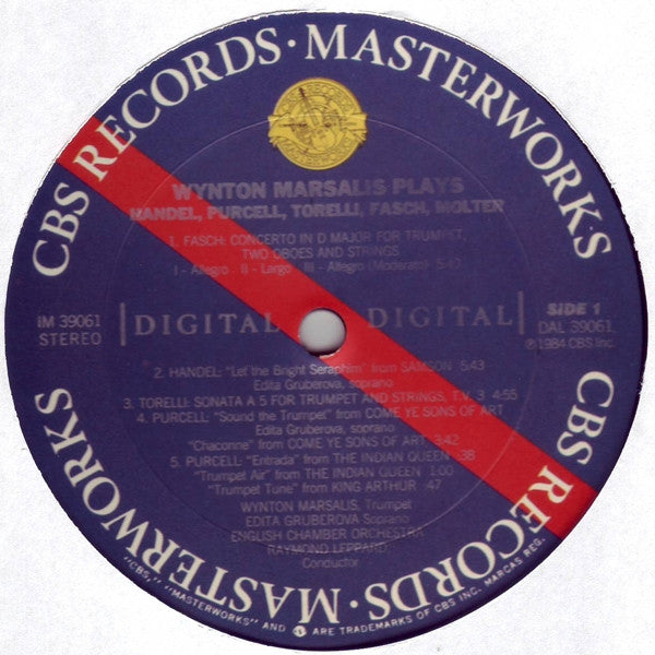 Wynton Marsalis, Edita Gruberova, Raymond Leppard / English Chamber Orchestra / Johann Friedrich Fasch, Georg Friedrich Händel, Giuseppe Torelli, Henry Purcell, Johann Melchior Molter - Wynton Marsalis Plays Handel, Purcell, Torelli, Fasch, Molter - 1984