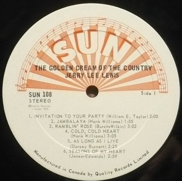 Jerry Lee Lewis - The Golden Cream Of The Country - 1969