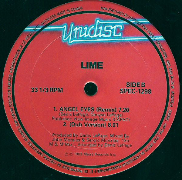 Michael Zager Band, The / Lime - Let's All Chant (87' Remix) / Angel Eyes - 1987